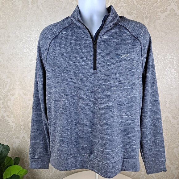 Greg Norman Men's Size Medium Heathered Gray ¼ Zip Pullover The Shark Logo EUC - Picture 1 of 10